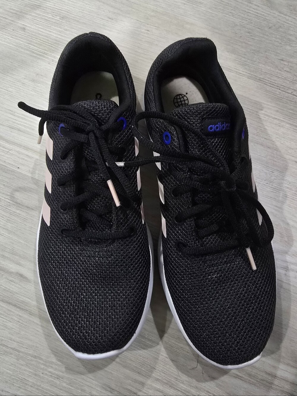 ADIDAS Women's Lite Racer CLN 2.0 Running Shoes Black Pink Stripes Size 8.5